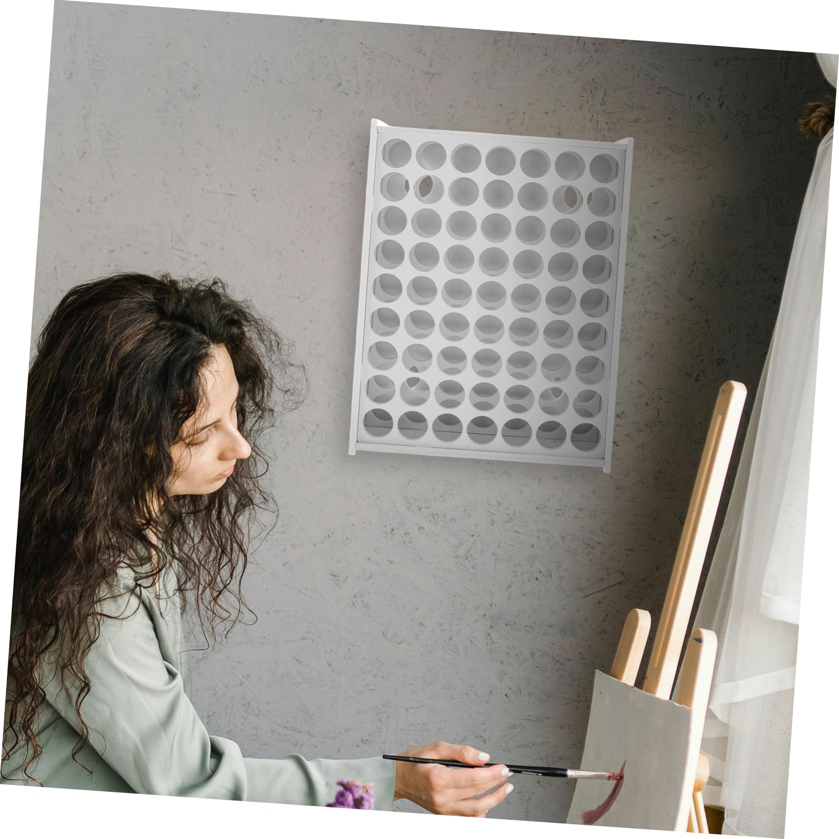 Organizzatore Verticale per Vernici Artigianali da Parete, Plastica Bianca, Design Minimale, Facile da Installare, per Casa e Laboratorio