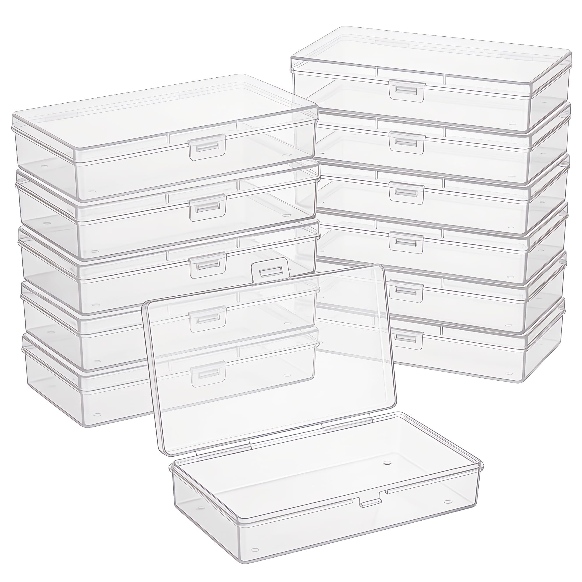 Clear Plastic Storage Boxes - 6 Pack -12