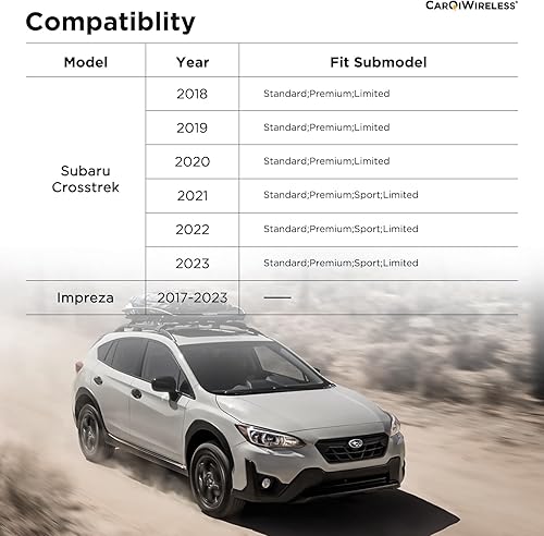 Miniatura 3 de CarQiWireless Cargador inalámbrico para accesorios Subaru Crosstrek 2018-2023, para accesorios Impreza 2017-2023, almohadilla de carga inalámbrica