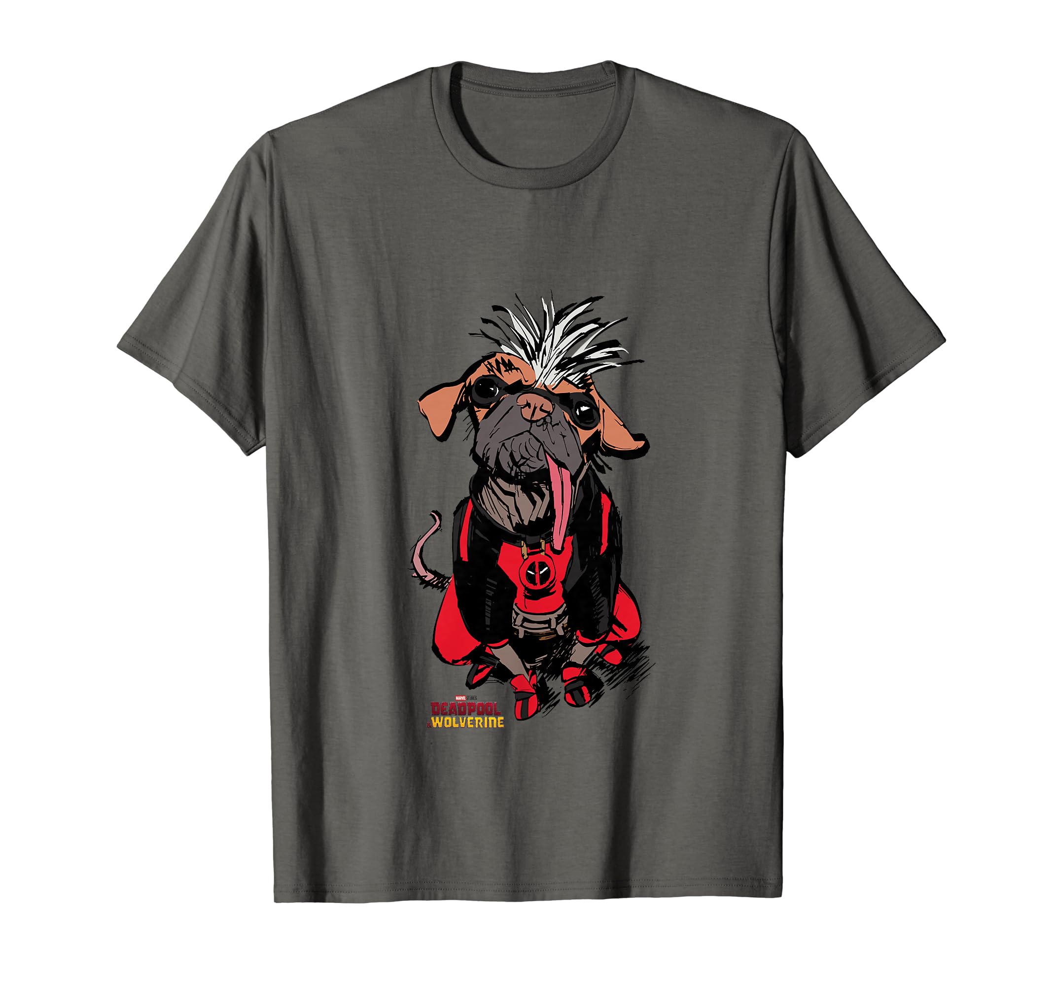 Marvel Deadpool & Wolverine Sketchy Dogpool Comic Portrait T-Shirt