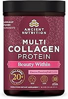 Vista 1 de Ancient Nutrition Proteína de Colágeno en Polvo, Multi Collagen Protein Beauty Within, Guayaba Maracuyá, con Vitamina C, Péptidos de Colágeno