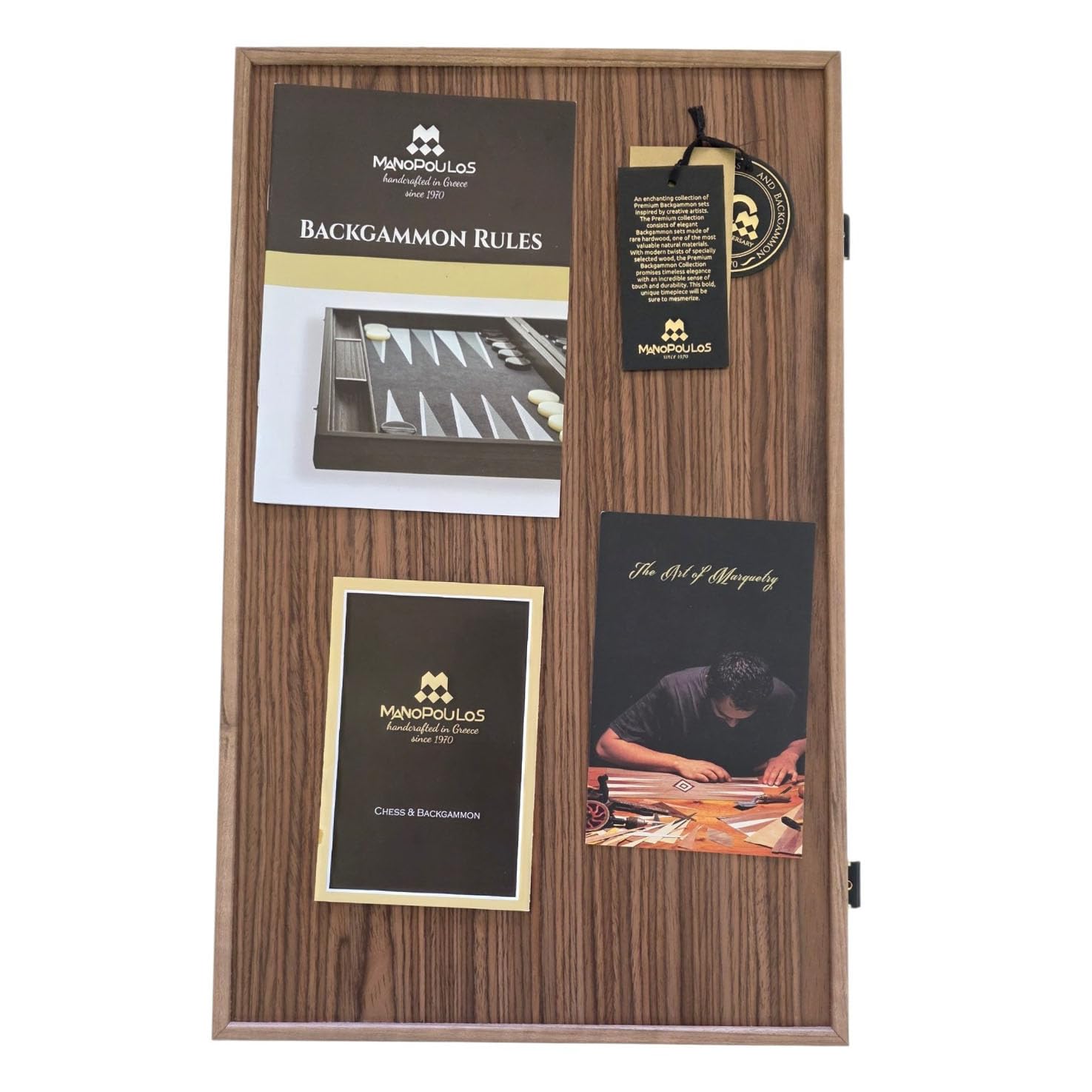Set di backgammon in noce americano di alta qualità realizzato a mano con legno di quercia nera