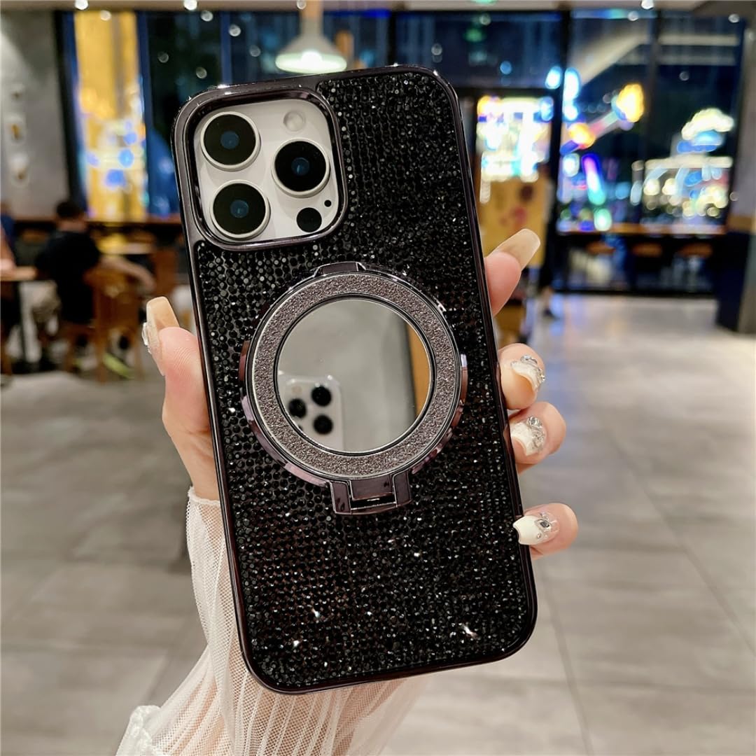 Coque antichoc iPhone 13 noire avec support et miroir de poche - 8
