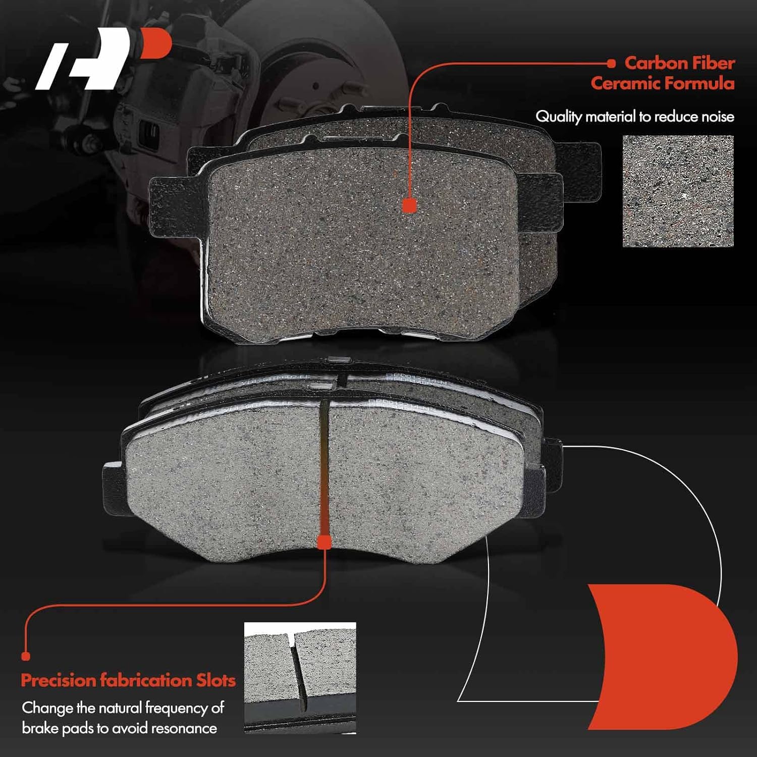 A-Premium Front Vented & Rear Solid Disc Brake Rotors + Ceramic Pads Kit Compatible with Select Honda Models - Accord 2008-2012/2014-2017, 12-PC Set
