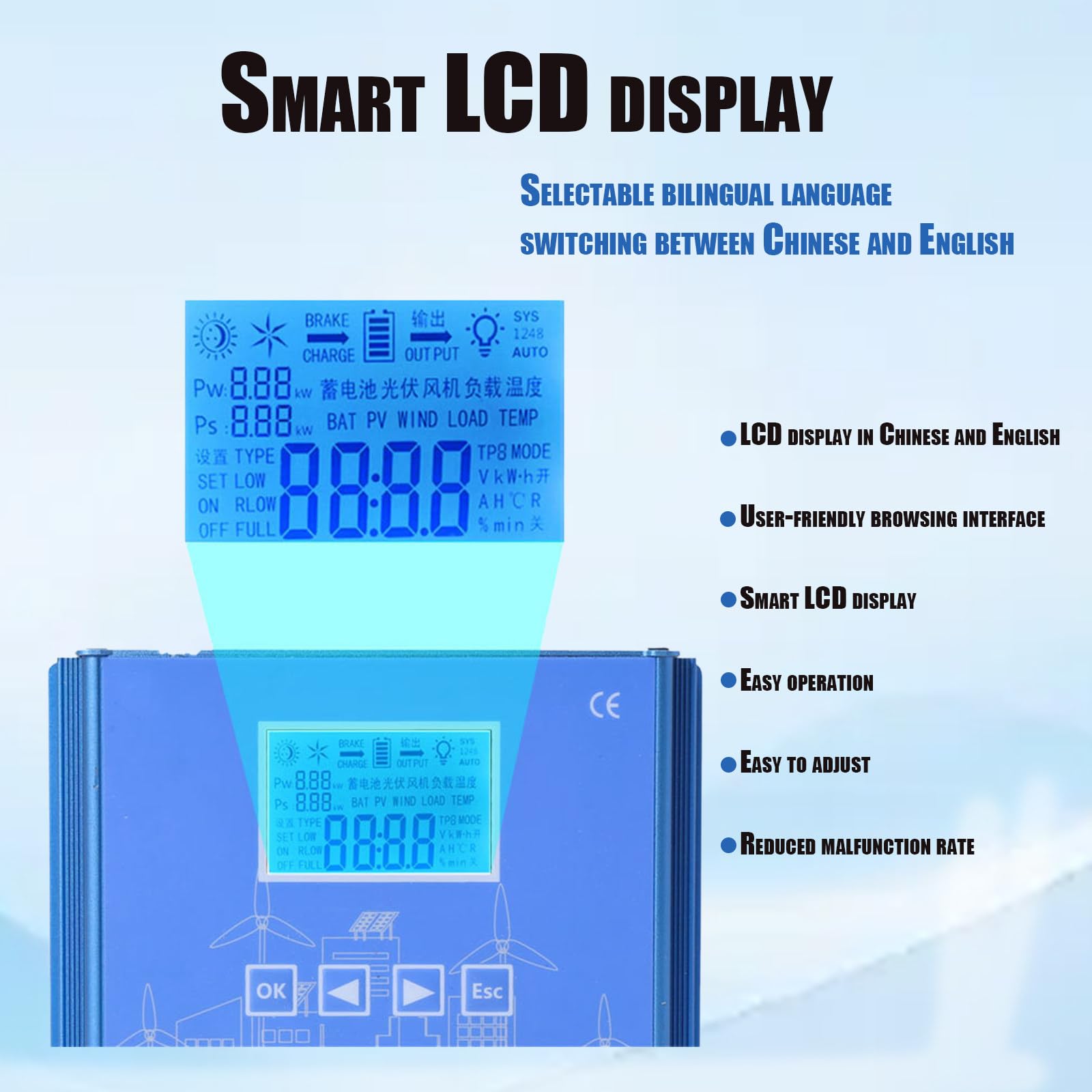 Système Hybride Solaire-Éolien 1500W avec Contrôleur MPPT, Régulateur de Charge avec Charge de délestage, Générateur d'Éolienne 1000W, Panneau Solaire 500W 12V