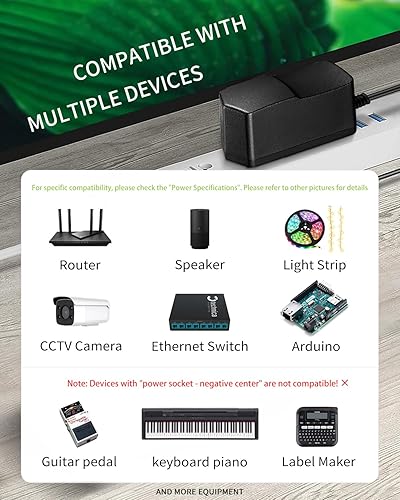 Miniatura 5 de Cargador de fuente de alimentación con adaptador de CA de 9V 2A [9 voltios 2 amperios de potencia de conmutación regulada] con 11 enchufes de CC