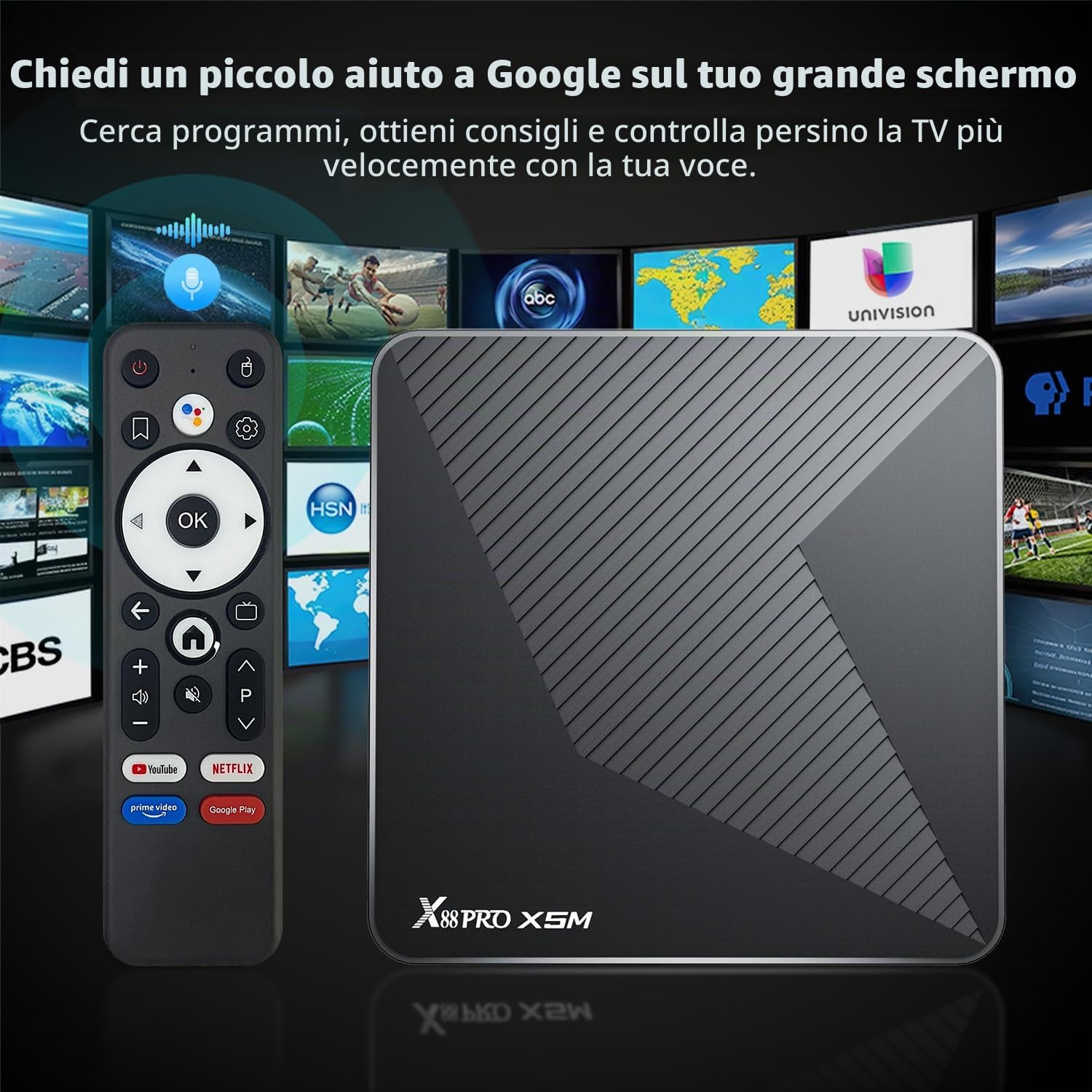 RUPA Android TV Box 2025 S905X5M Smart TV Box mit Android14.0 RAM 2G ROM 16G WiFi6 Enternet 10/100M Bluetooth 5.0 USB3.0 Unterstützt 3D HD 8K Android Box