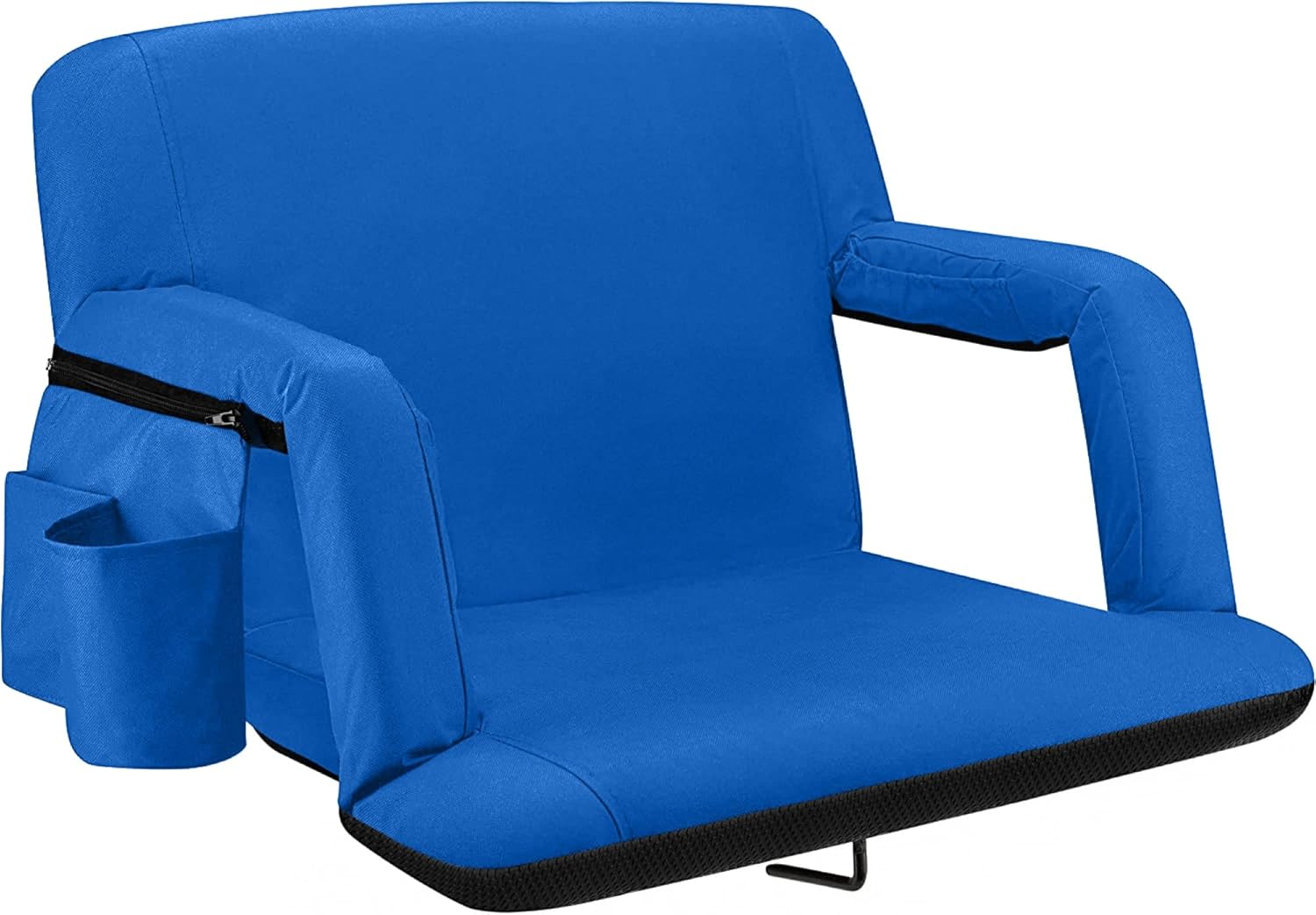 Alpcour Folding Stadium Seat – 25-inch Extra Wide Padded Adults Camping Reclining Waterproof Bleacher Chair – Best Ultra Extra Thick Lightweight Back Support Cushion Seats for Bleachers w/Arm Rest Royal Blue