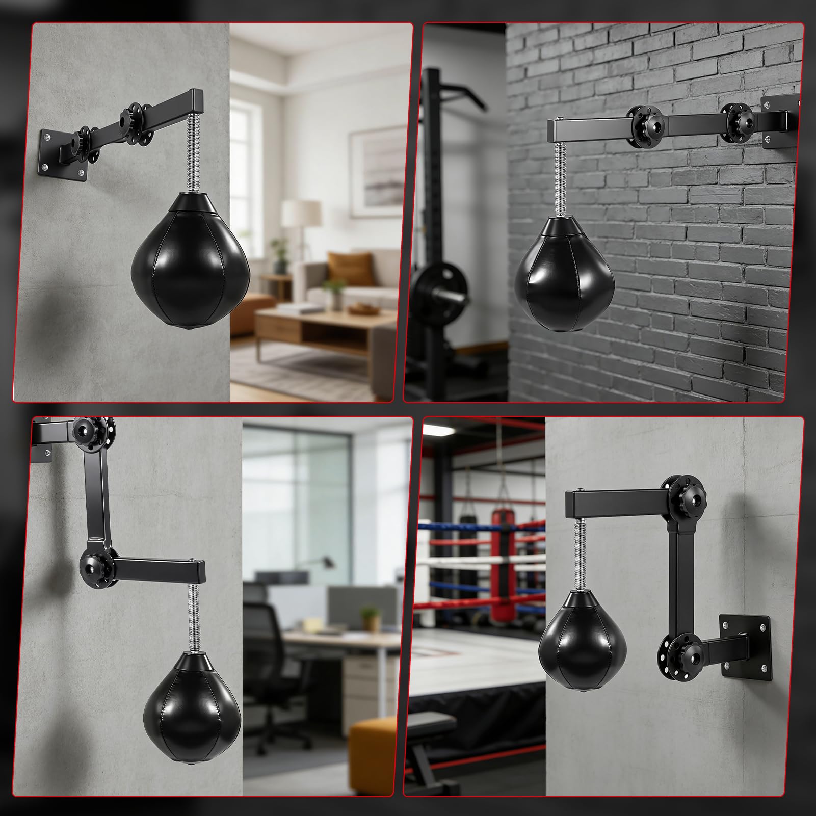 Palla Veloce Boxe, Palla da Boxe Regolabile in Altezza a Cinque Livelli, Punching Ball per Allenamento di Velocità MMA e Fitness