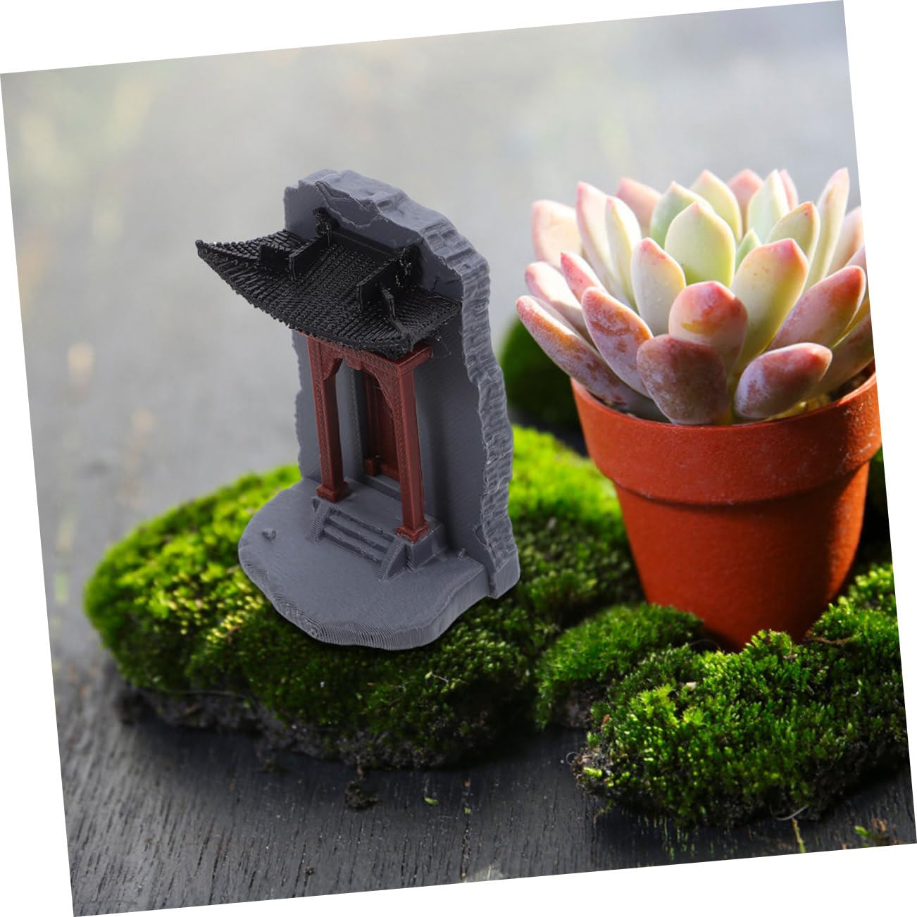 Produktbild von Sosoport Mini Asiatische Statue Garten Dekoration Für Bonsai Und Aquarien Wetterfeste Mikrolandschaft Für Innen Und Außenbereich Kunststein Ornament