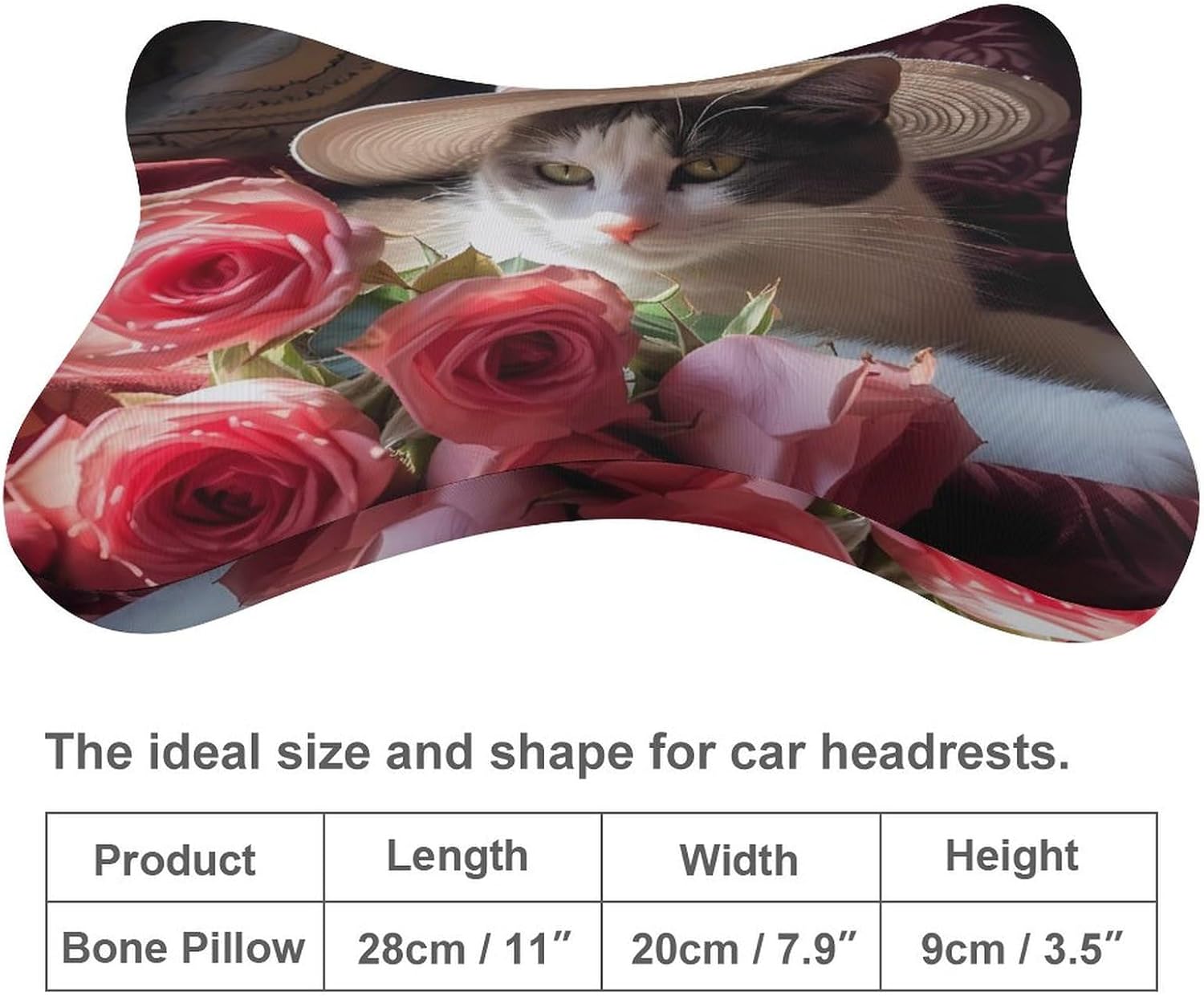 Cat Rose 2 Pack Car Neck Pillow Car Headrest Soft Car Pillow for Most Cars
