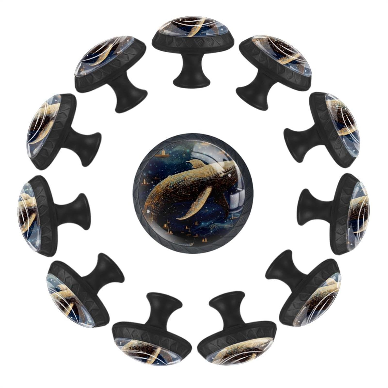 Boutons de tiroir en verre galaxie Fairytale (lot de 12) pour meubles de cuisine