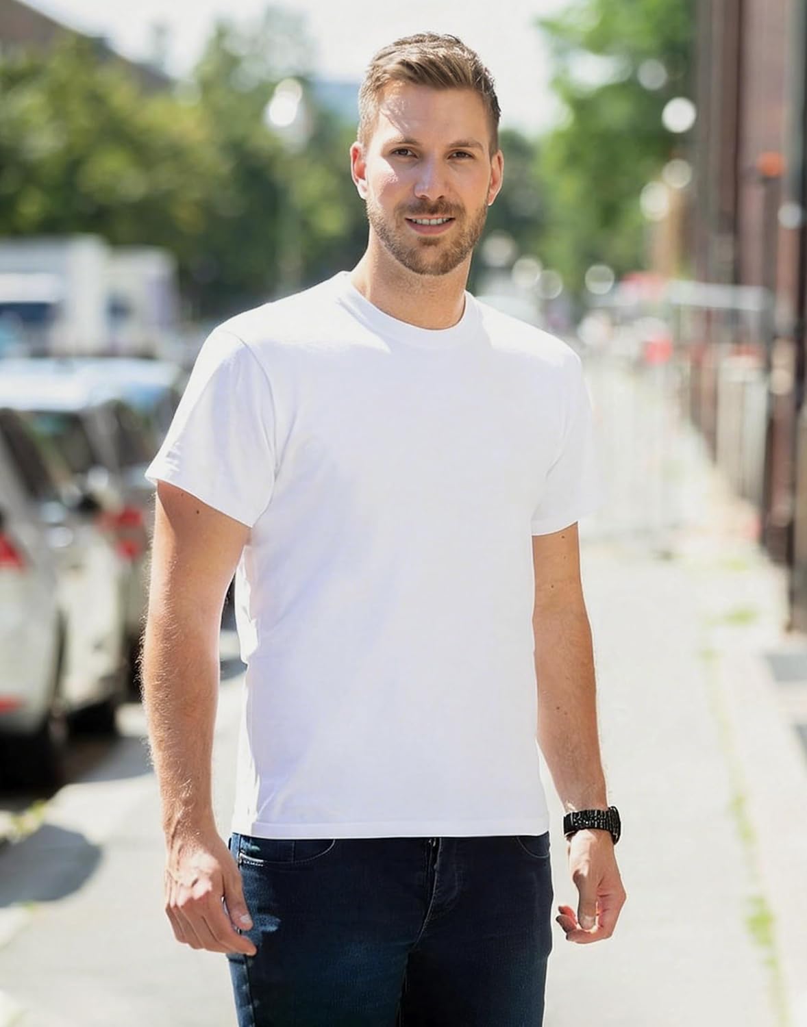 Pioneer Camp Mens Bamboo Viscose T Shirt Ultra Soft Plain Tshirts for Men Cooling Crew Neck Casual Basic Tee Shirt Undershirt - Image 3