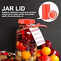 Vista 5 de 8 tapas para frascos de boca ancha, tapas de plástico para tarros Mason con anillos de sellado de silicona, tapas para conservas de boca ancha