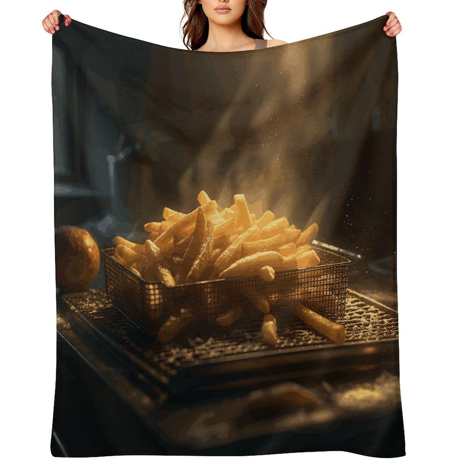 Fekiloot Style French Fries Throw Blankets Camping Blanket40 X50