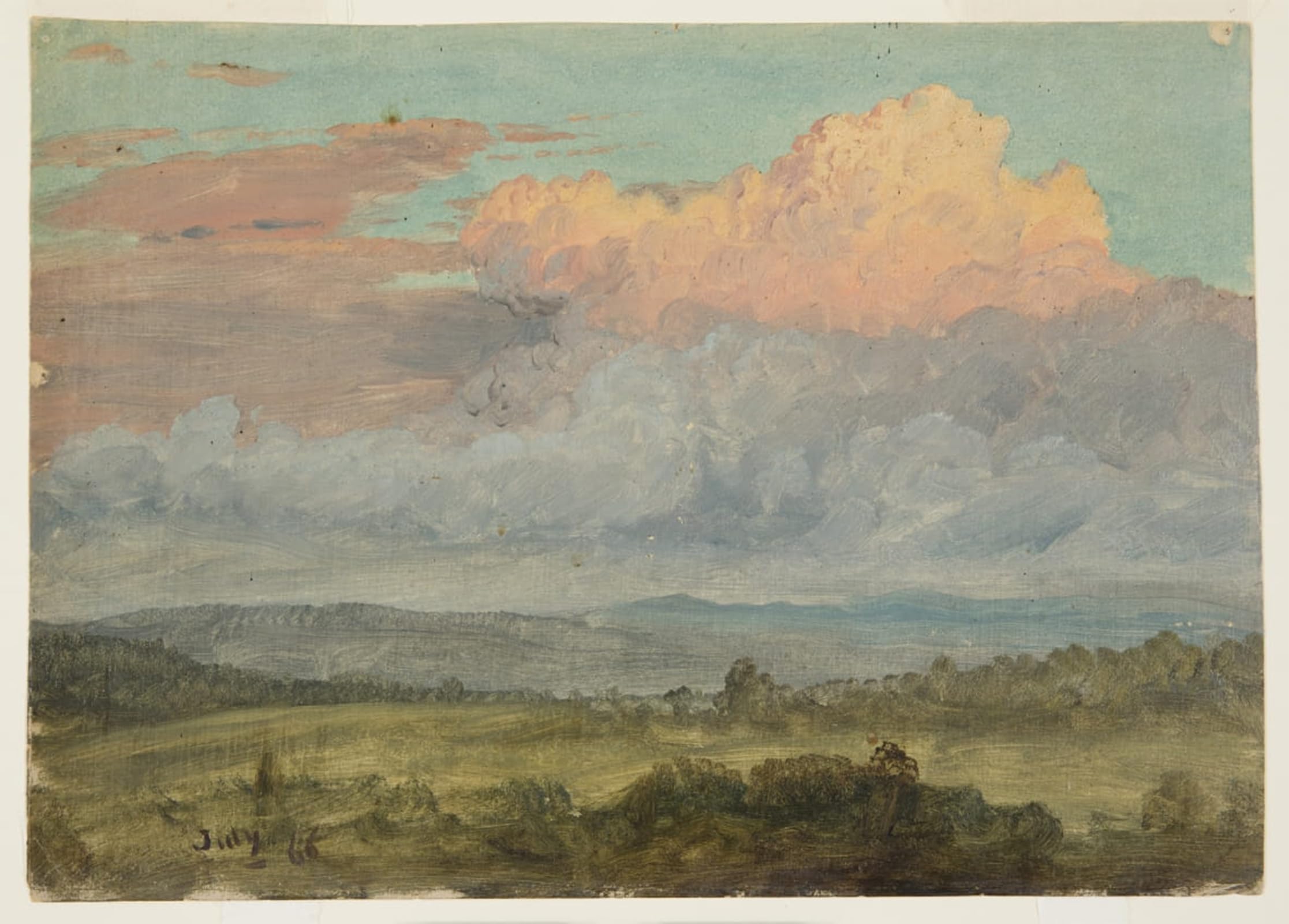 RZHRHJES Retro Picture Portrait Oil Painting Modern Wall Artwork Clouds Hudson Valley New York by Frederic Edwin Church Canvas Poster for Office Decor 60x90cm
