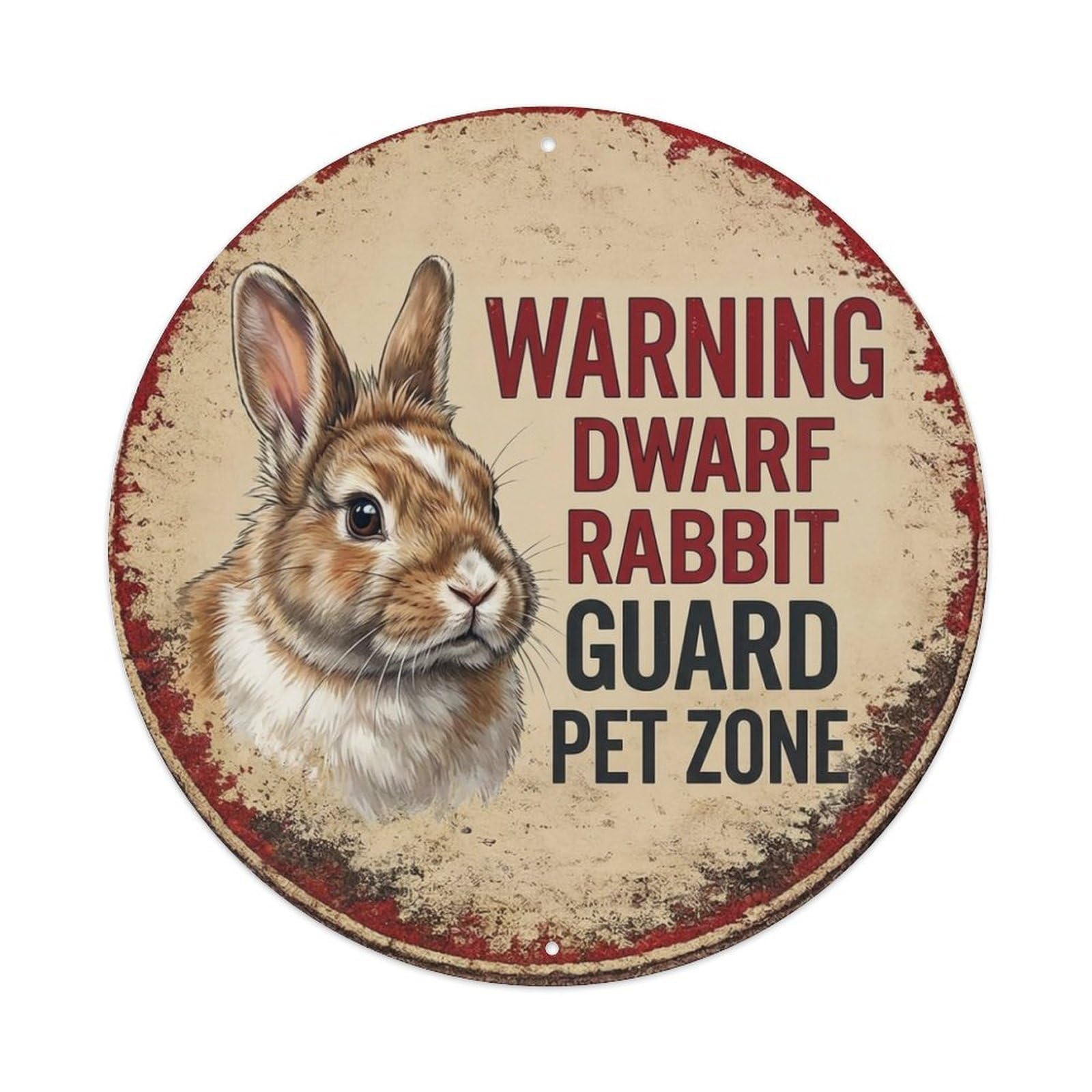 Tgrcjimh Style Metal Tin Sign Vintage Warning Dwarf Rabbit