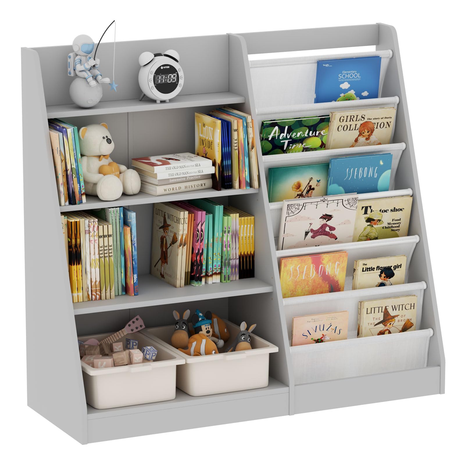 Amazon.com: Gray Kids Bookshelf for Nursery Toddler Baby