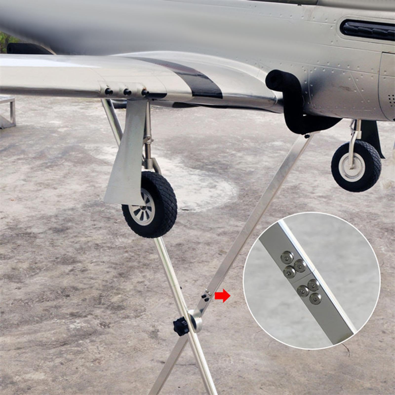 Supporto per Modello di Aereo RC, Accessorio Versatile, Leggero E Stabile, in Lega di Alluminio per Decorazioni Domestiche, Sala Hobby, Ufficio, Rosso