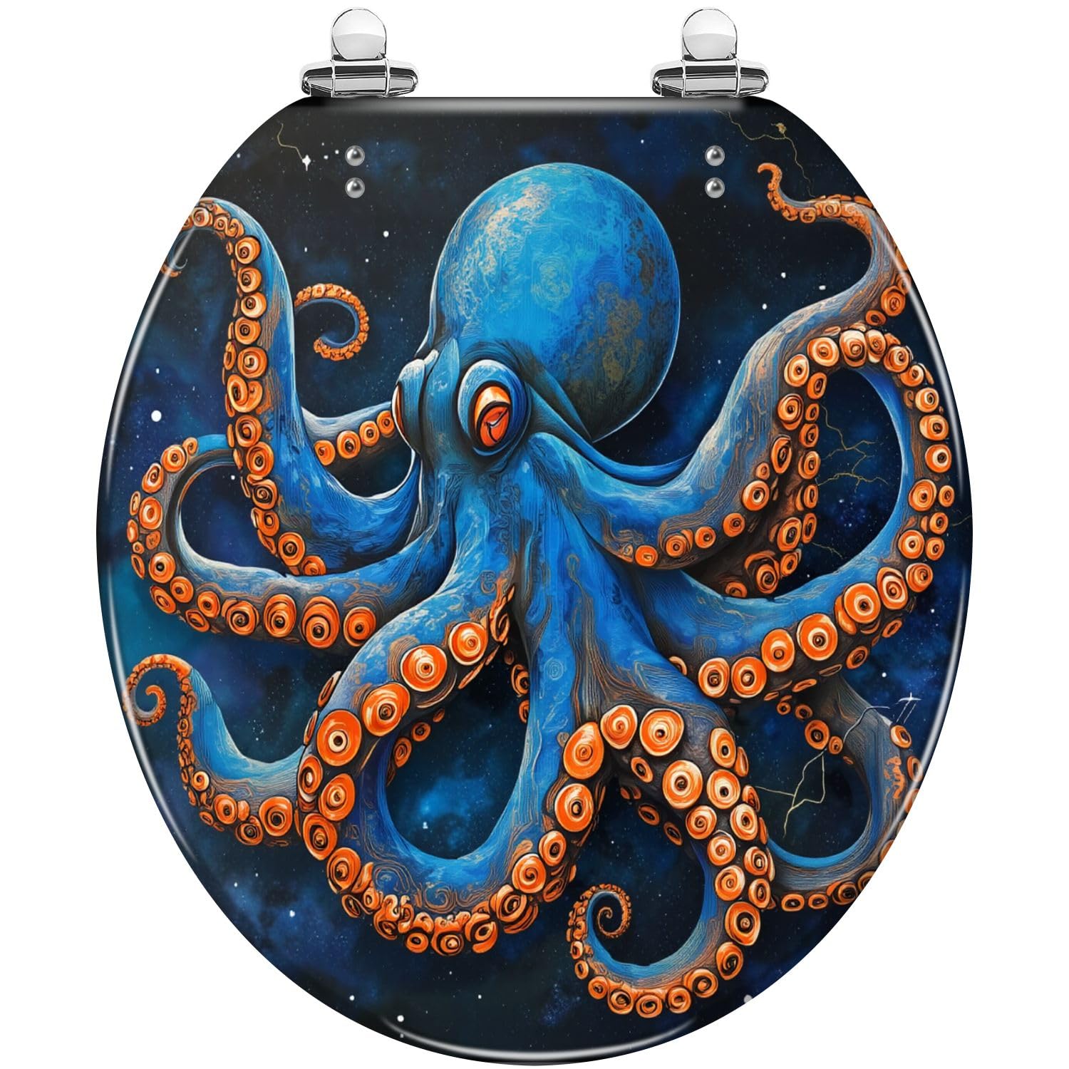 Tapa de inodoro redonda de resina con bisagras de fácil limpieza y liberación rápida. Cubierta decorativa para baño.