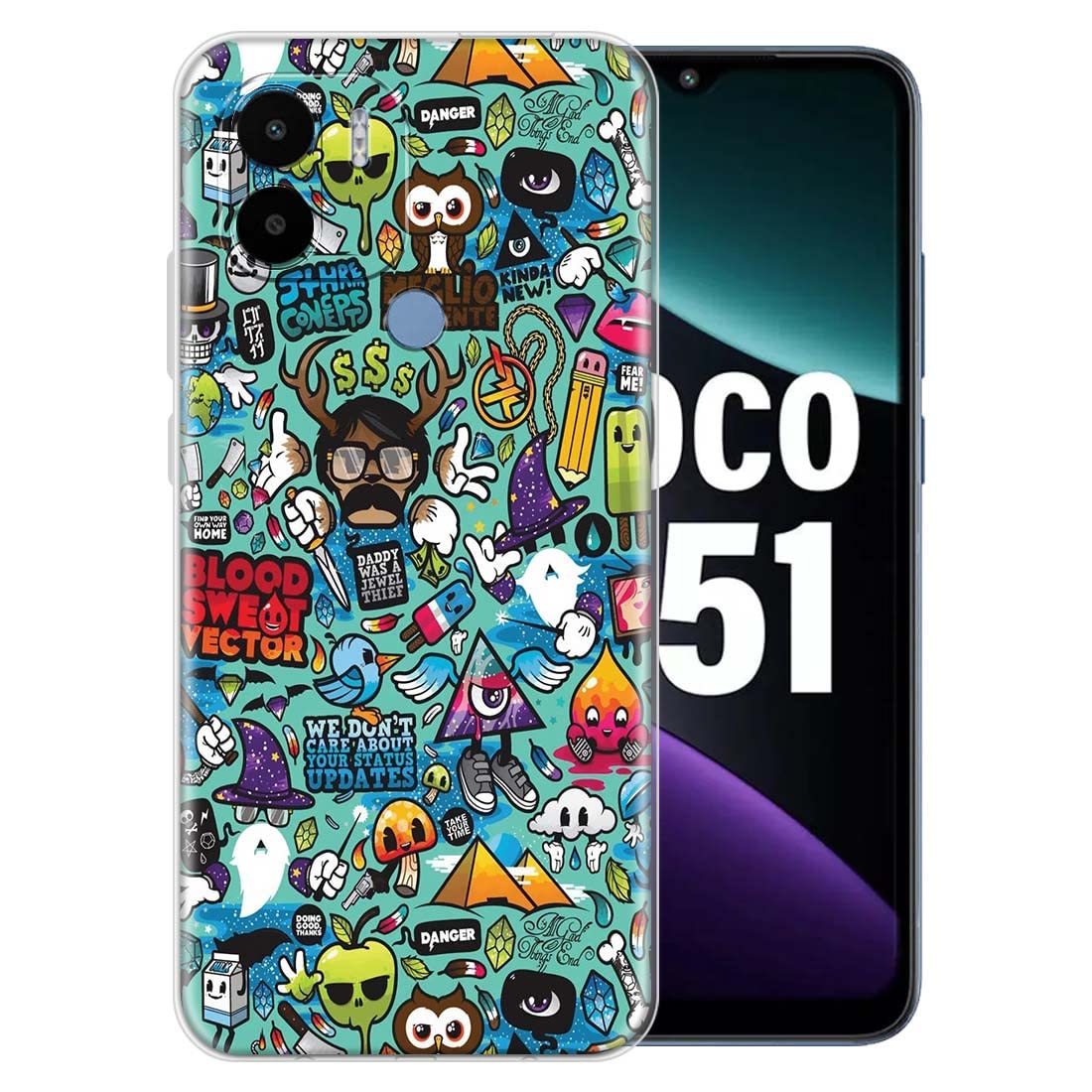 Fashionury Soft Silicon Slimfit Back Cover for Poco C51 Stylish Printed Back Cover for Poco C51 -D1008 (B0C3Q88FNP) Amazon Price History, Amazon Price Tracker