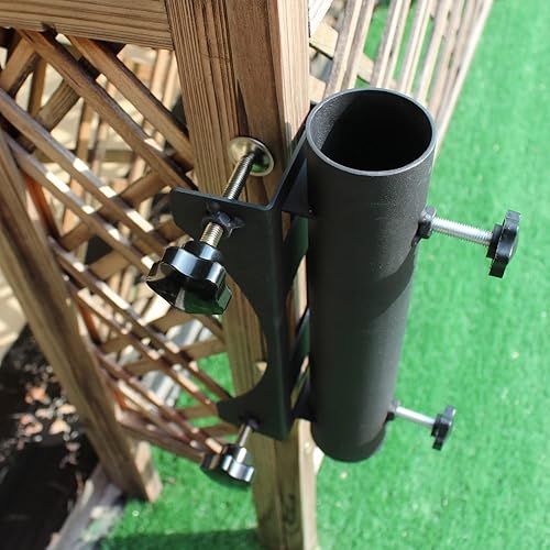 Miniatura 5 de Soporte para sombrilla de patio, soporte de paraguas de banco con clip fijo para cubierta, silla, escritorio, muelle, playa, patio, balcón, mesas,