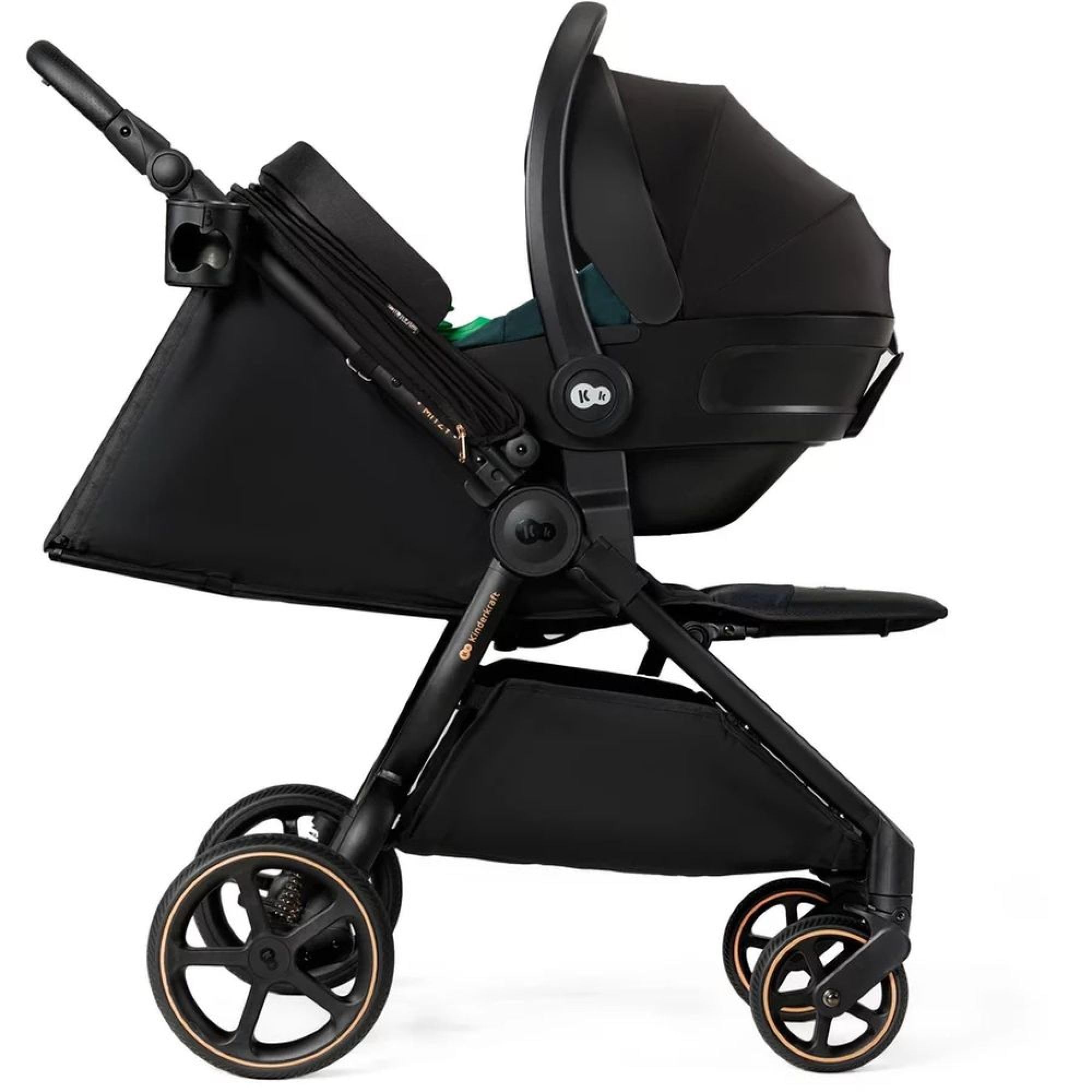 Kinderkraft MITZY Buggy fino a 22 kg, Passeggino Reclinabile, Carrozzina, Leggero, Facilmente Pieghevole, Schienale e Poggiapiedi Regolabili, Posizione Sdraiata, Ideale per I Viaggi, Nero
