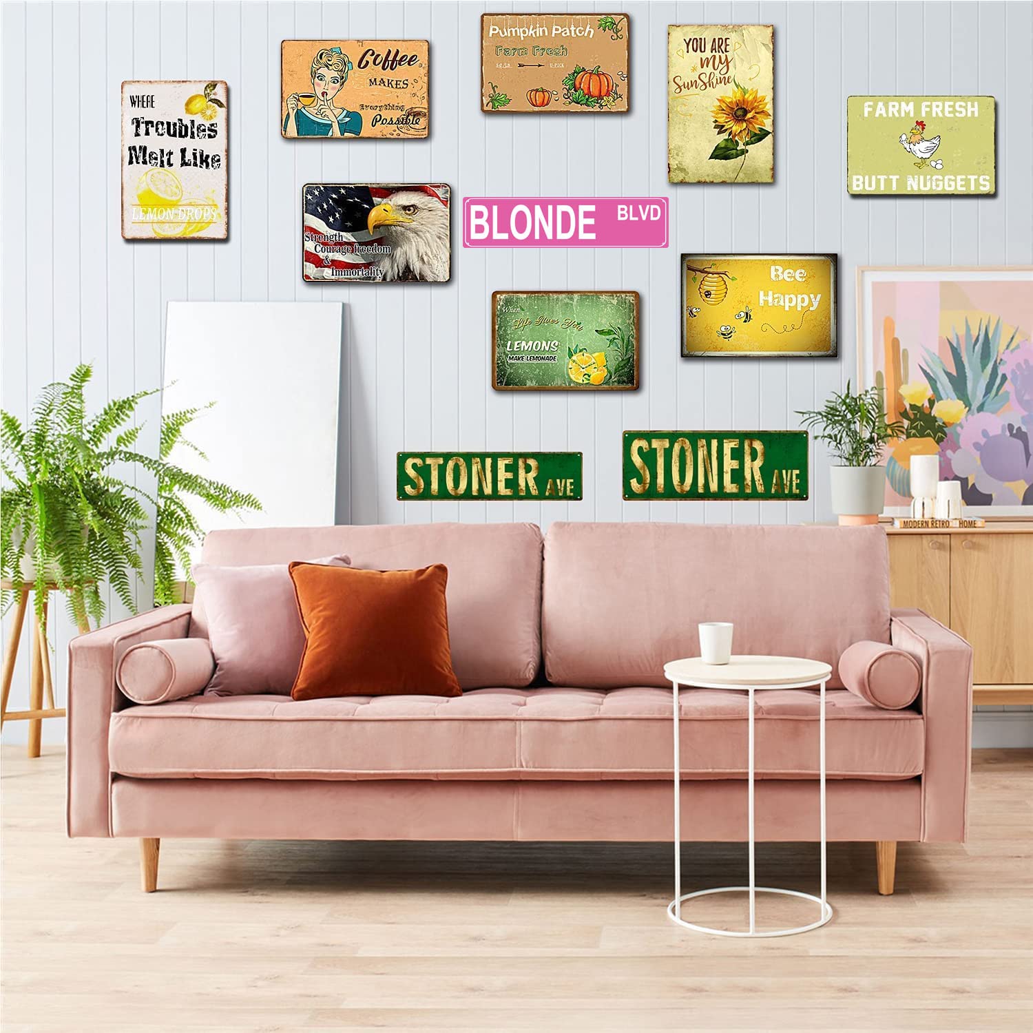 Barefoot Zone Blechschild - Lustiges Metallschild 10x40cm Wanddeko