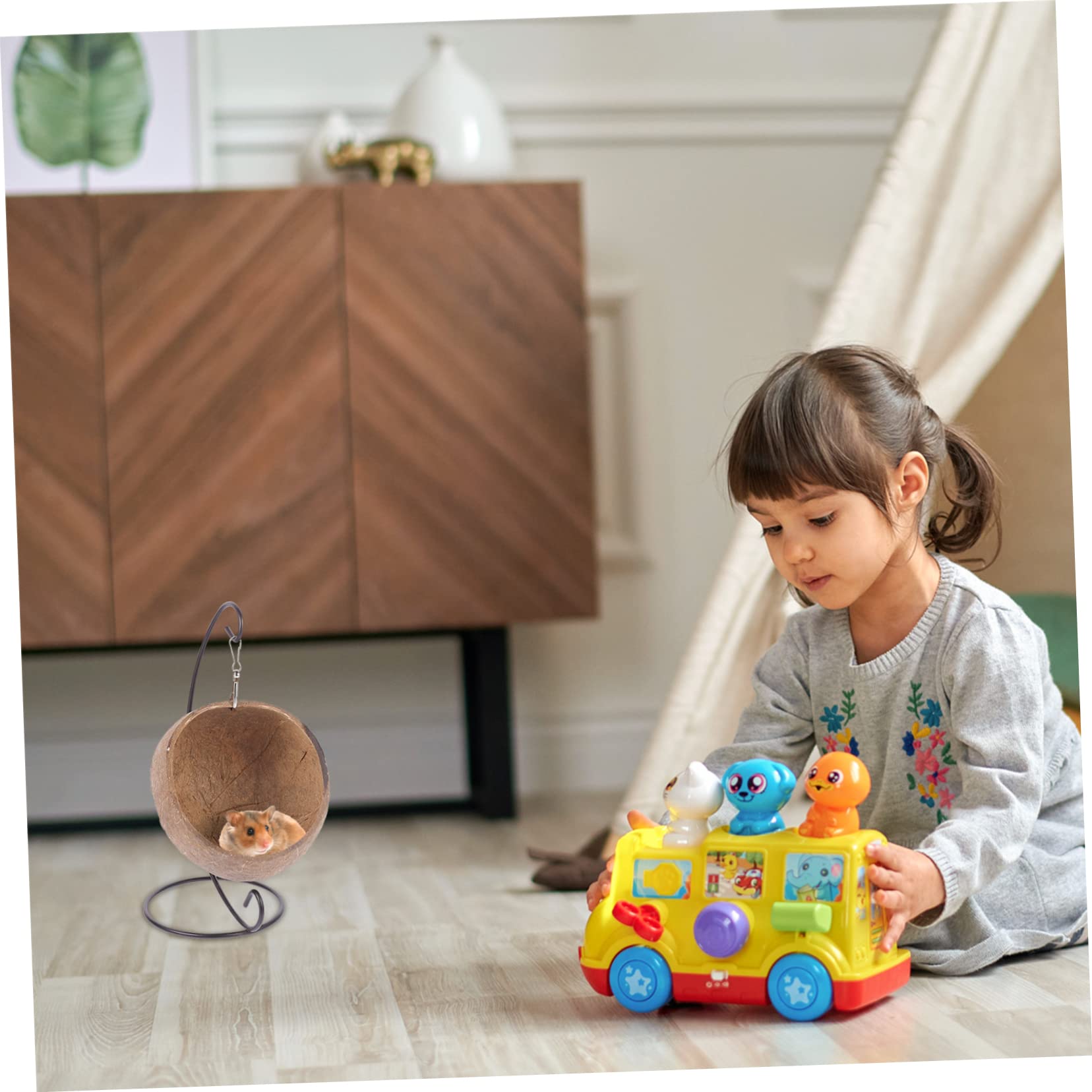 2stücke Hamster Kokosnuss Nest Mit Hängematte Kletterhaus Für Kleintiere Schlafplatz Für Hamster Chinchillas Und Meerschweinchen Spaß Und Dekoration Für Ihr Zuhause