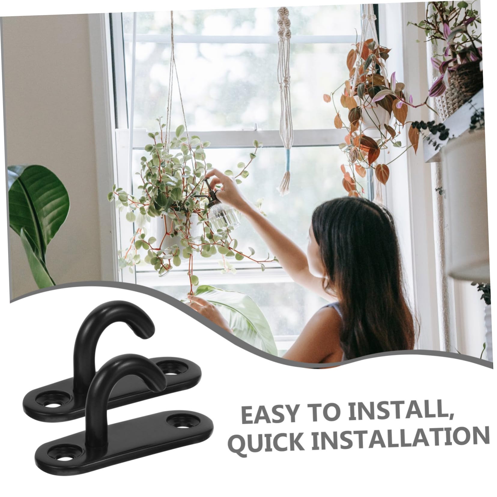 BESTonZON Deckenhaken Robuste Hakenplatte Für Wand Und Deckenmontage Für Sandtaschen Schaukeln Und Vielseitige Anwendungen Schwarze Ösenplatte Einfache Installation