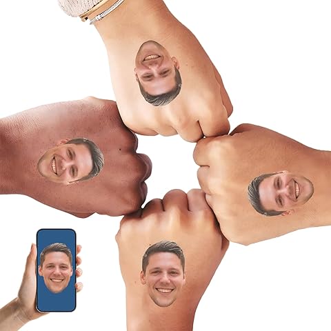 Set of 24 Personalized Temporary Tattoos, Personal Temporary Tattoo, Custom Face Decals, Hilarious Tattoo For Bachelorette Party