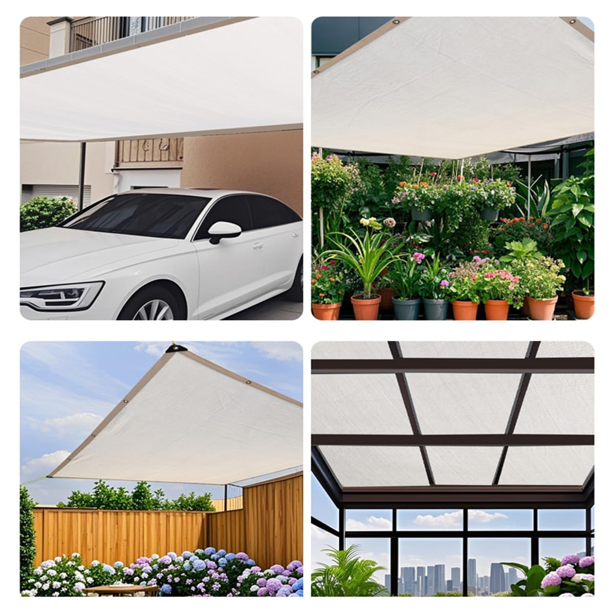 Heavy Du Gewebeplane mit Ösen für Garten, Gewächshaus, Scheunen, Zwinger, Terrasse, Sonnencreme und Frostschutzmittel, 80 % Weiß (13 x 14 m)