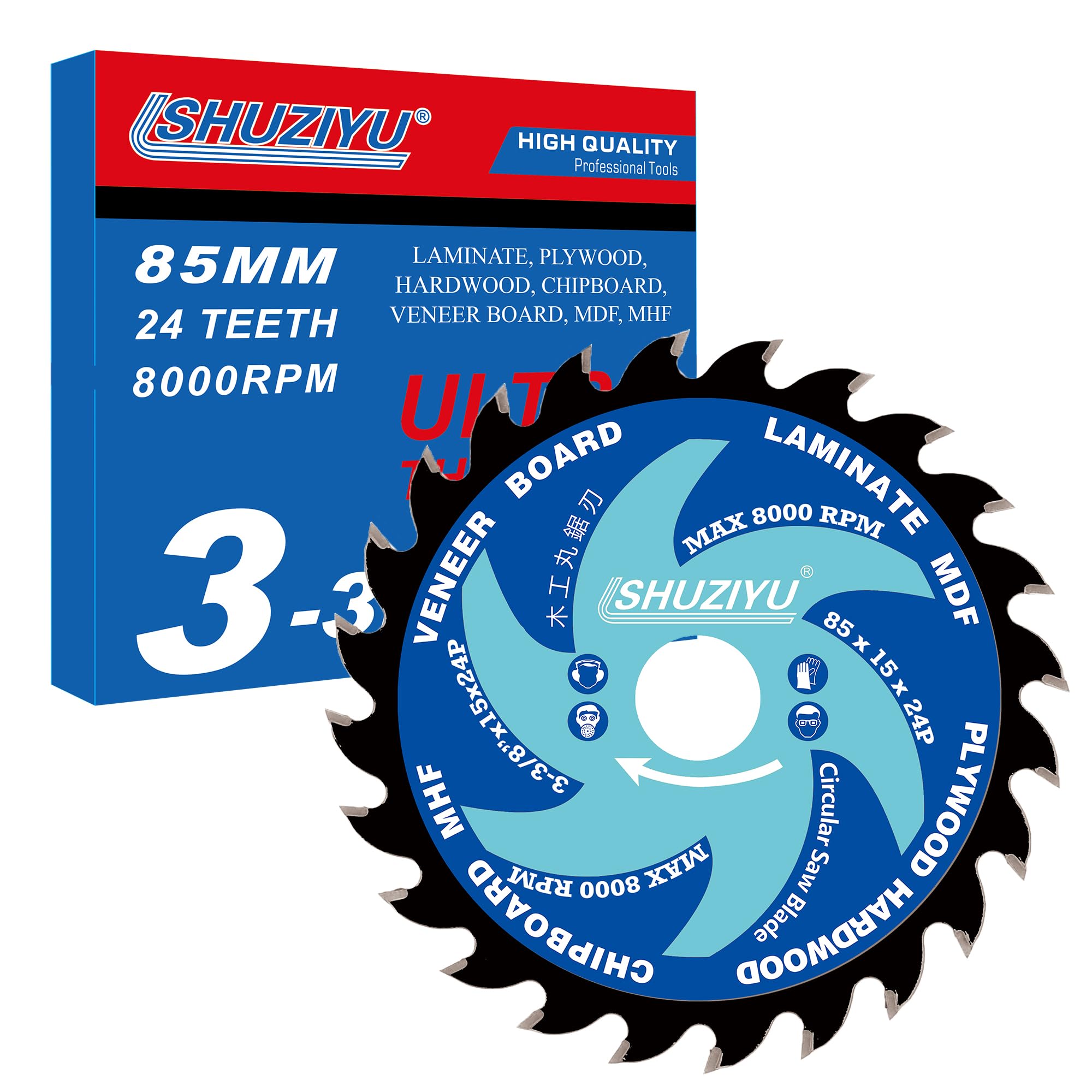 Lame de Scie Circulaire 85 mm 24 Dents pour Bois - LSHUZIYU