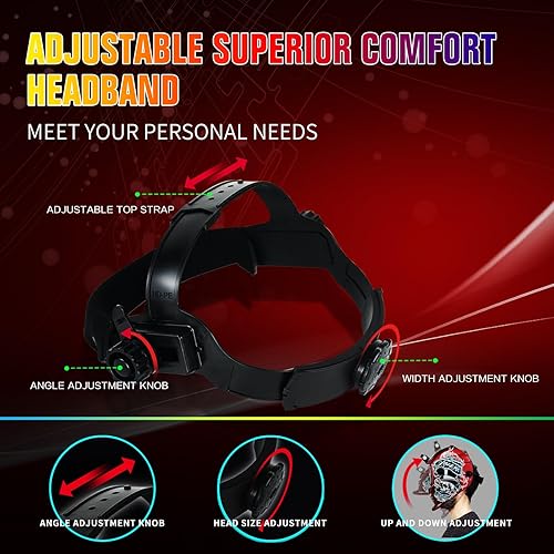 Miniatura 6 de TRQWH Casco de soldadura con oscurecimiento automático de color verdadero de luz para hombres, capucha de soldadura con energía solar con 2 sensores