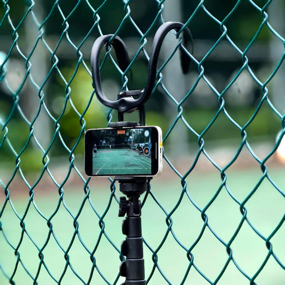 Amazon.com : Tennis Pickleball Baseball & Content Creator Fence Mount –  Compatible with Smartphones, Action Cameras for Sports, Adventure & Fun,  Dual Pliable Hooks for Easy Adjustment & Stability, Extends to 5