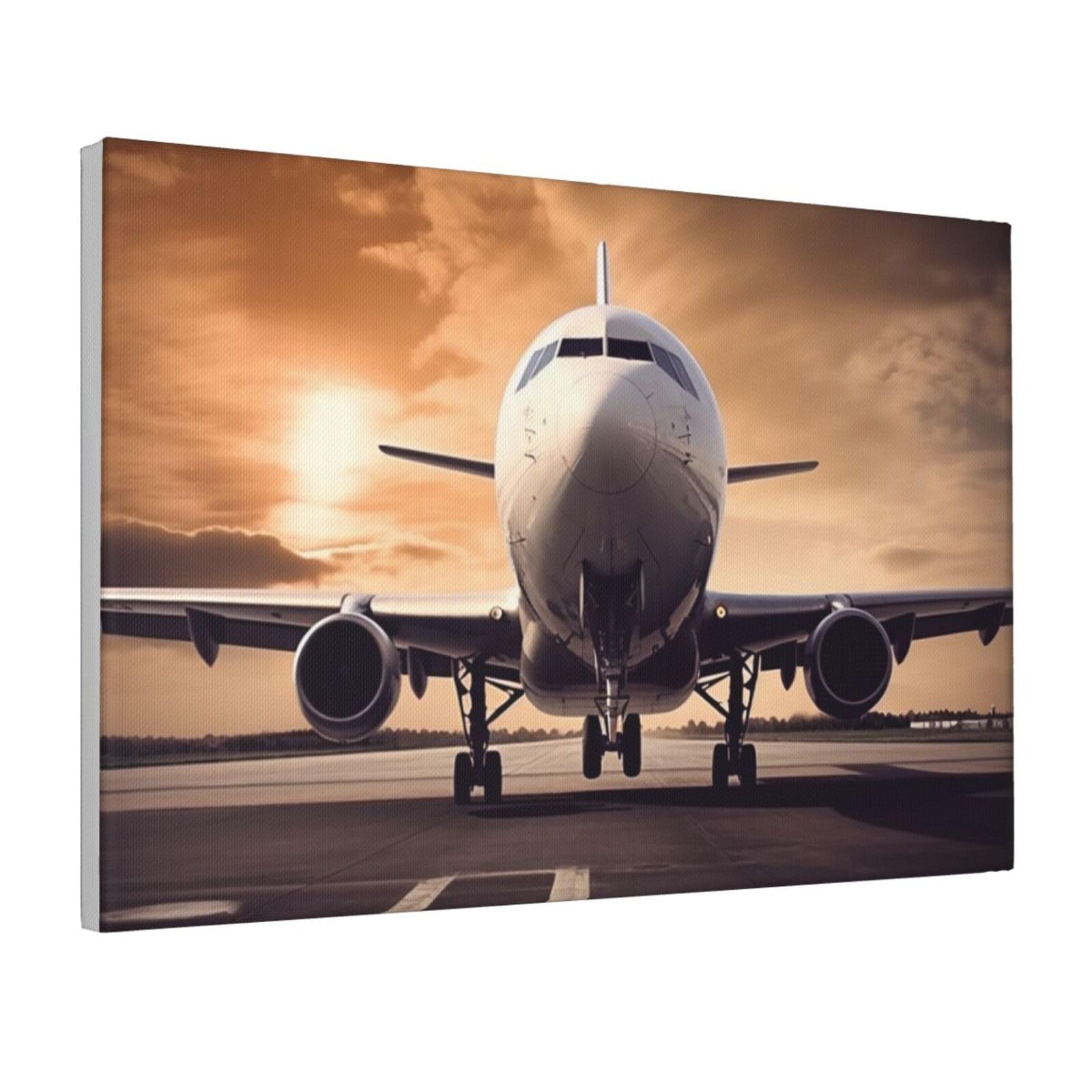 Framed Wall Art for Living Room Art Work, Airplane Picture Prints Modern Office Wall Paintings Poster Aesthetic Wall Decorations for Home Decor Ready To Hang 16"x24"