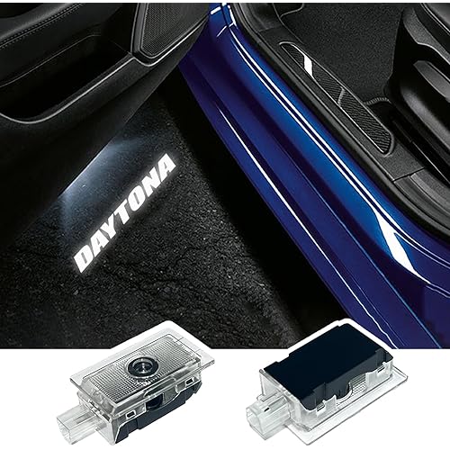 Never Fade Door Light Led Logo for Dodge Charger Daytona Hellcat Projector Ghost Shadow Puddle Courtesy Step Lights (White DAYTONA)