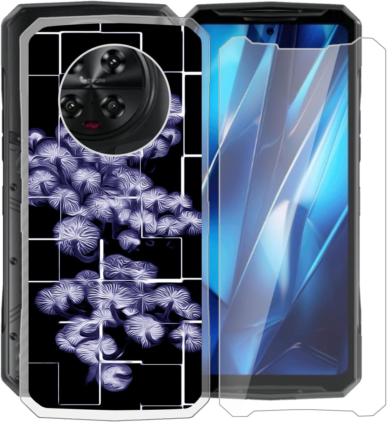 for Doogee DK10 Phone Case with [1 Pack] Screen Protector, Clear Soft Silicone TPU Protective Case, Anti-Fall Ultra-Thin Bumper Case for Doogee DK10 (6.67") - XT19
