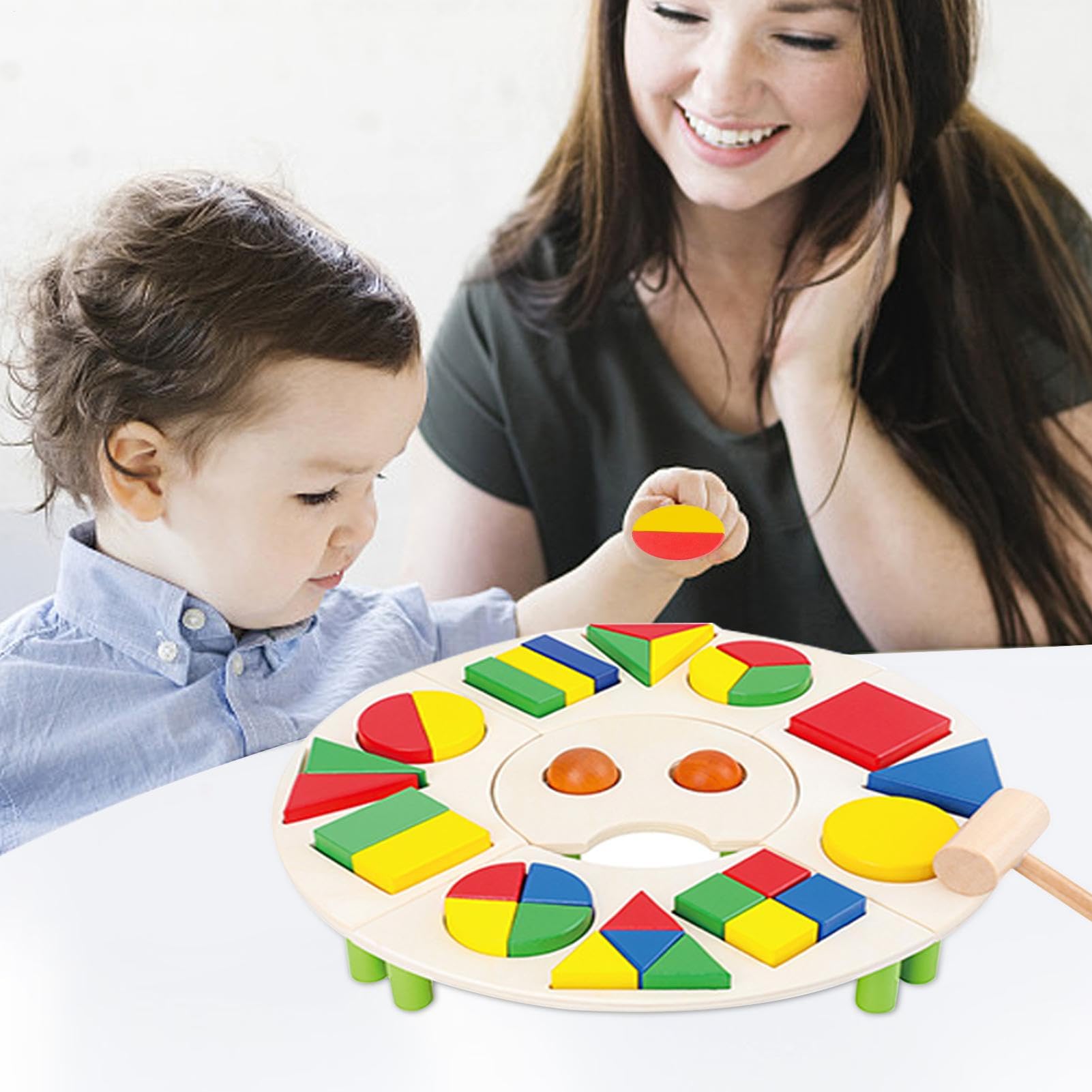 Puzzle 5 en 1 Reconocimiento de formas – Juego educativo de madera | geométrica para niños de 3 a 6 años | Juego interactivo de colores y motricidad con función | Regalo pedagógico educativo