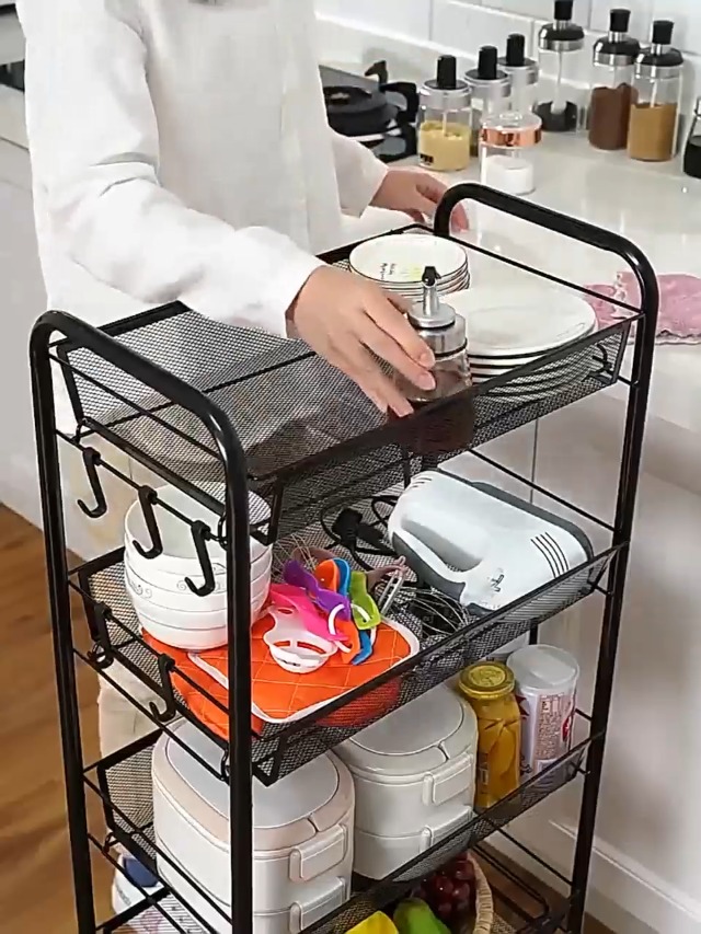 Amazon.co.jp: DUDUBON キッチンワゴン キャスター付き 5段 収納ラック