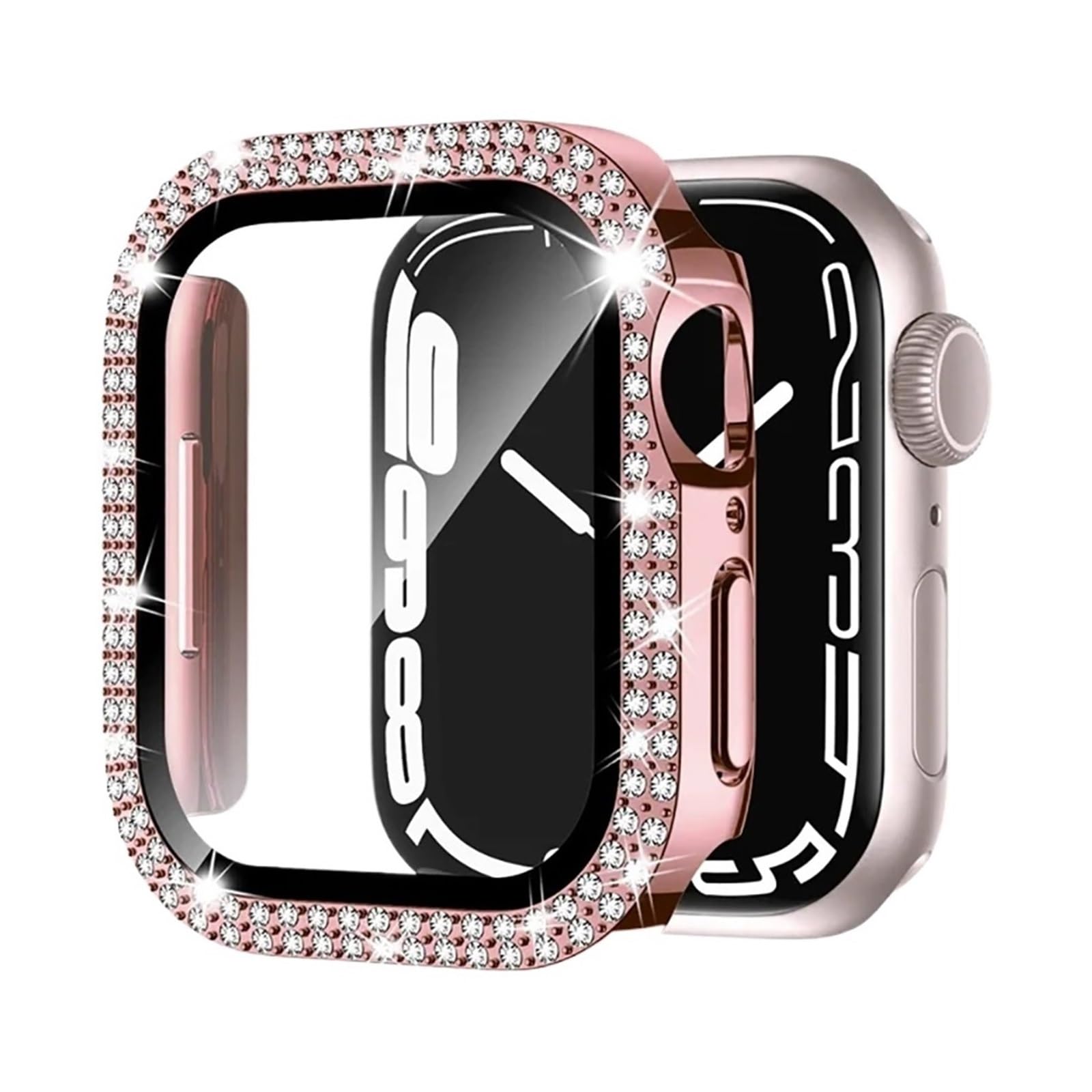 1 szt. Zderzak do zegarka ze szkła diamentowego(Rose Pink,38mm series 3 2 1)