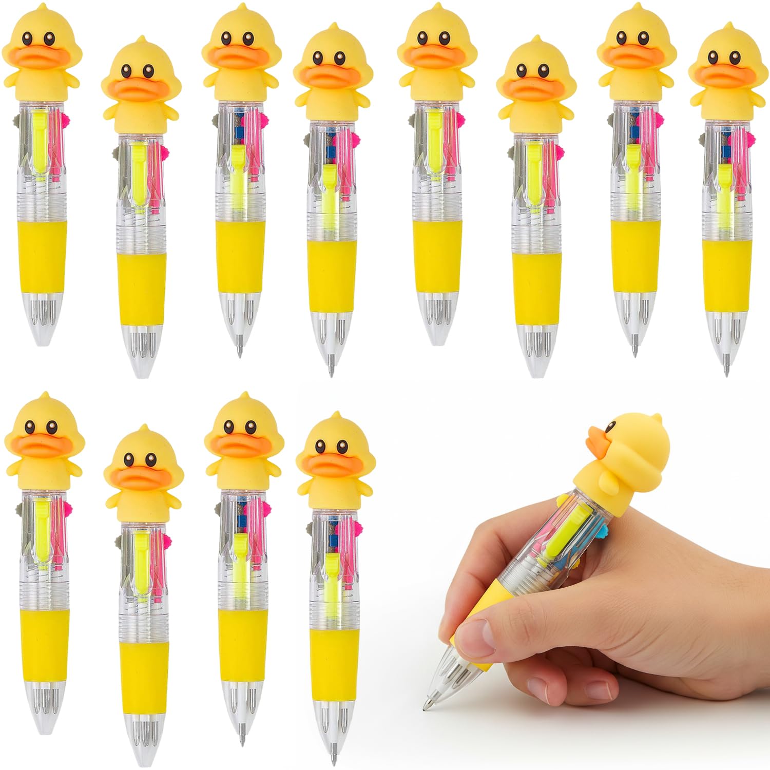 Fun Express Mini-Kugelschreiber, 8,9 cm, Ente, Kunststoff, 10 Farben, 12 Stück