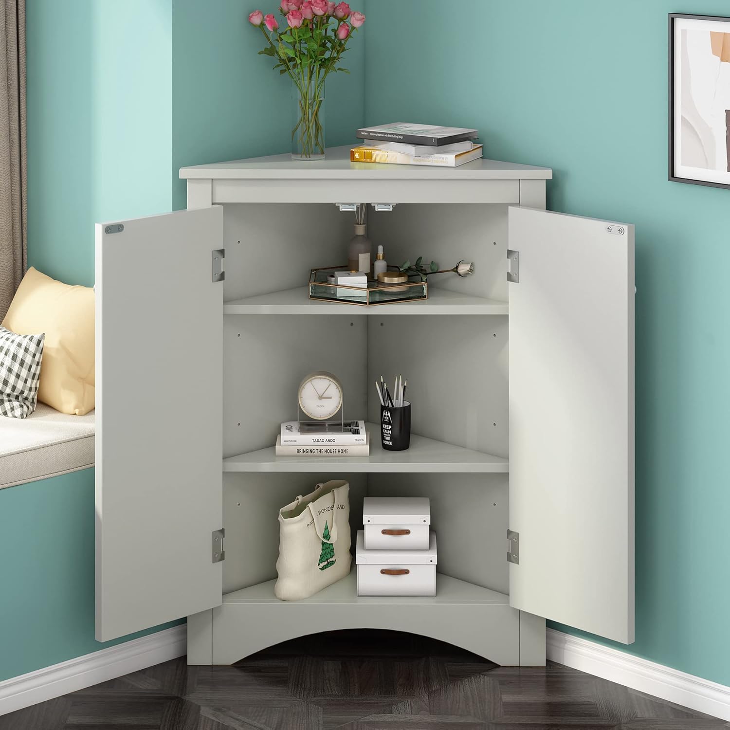 ACLULION Corner with Doors, Corner Bathroom Storage
