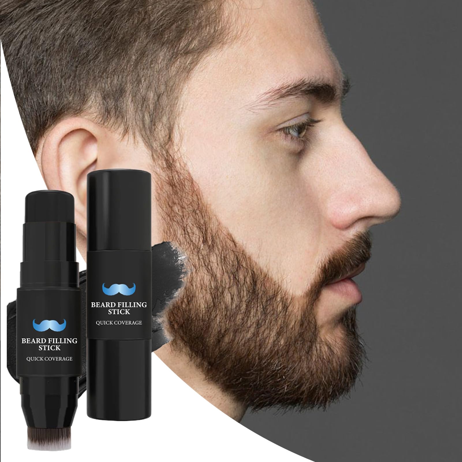 Riempitivo Per Barba Per Uomini - Stick Correttore E Pennello - Tinta 7g Effetto Prolungato Impermeabile Antisudore per Uomini Modellante Definizione Styling