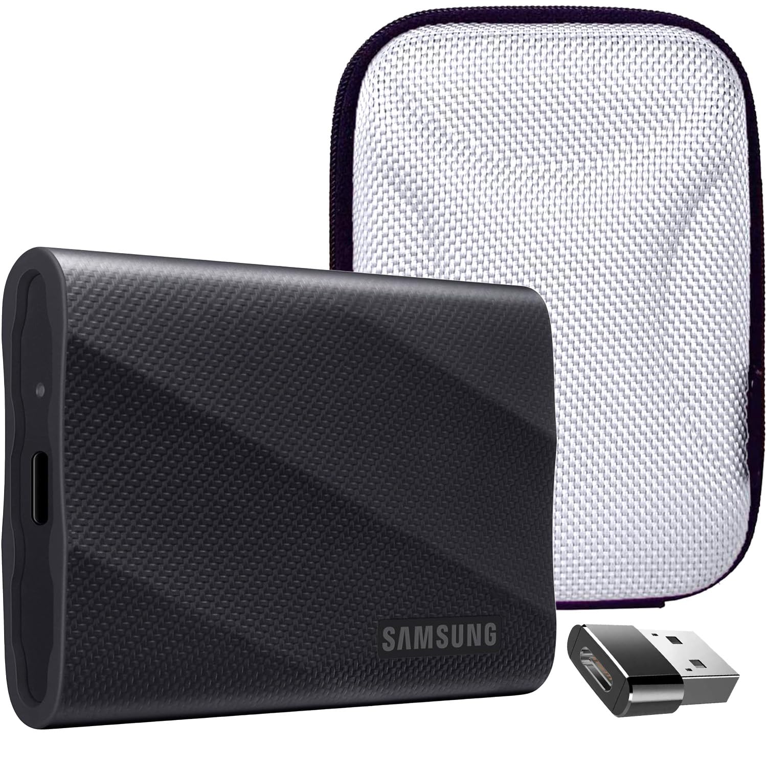 Samsung MU-PG4T0B/AM T9 4TB Portable SSD, USB 3.2 Gen 2×2 2,000 MB/s speed, Black Bundle with Hard Shell Case & Converter Adapter Type C Adapter, Type-C USB C Female To USB2.0 USB 2.0 A Male Samsung MU-PG4T0B/AM T9 4TB Portable SSD, USB 3.2 Gen 2×2 2,000 MB/s speed, Black Bundle with Hard Shell Case & Converter Adapter Type C Adapter, Type-C USB C Female To USB2.0 USB 2.0 A Male