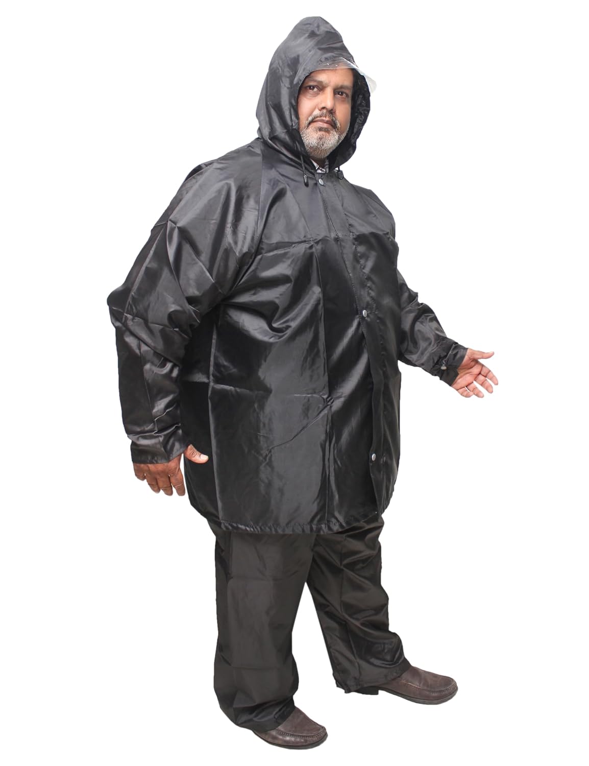 Goodluck 100% Waterproof Raincoat Big Size Black - Image 1