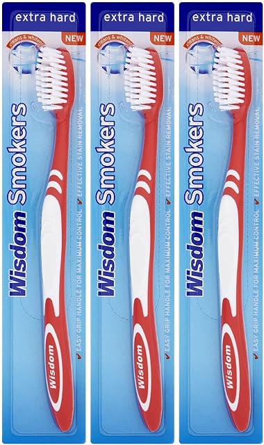 WISDOM EXTRA HARD SMOKERS TOOTHBRUSH x 3