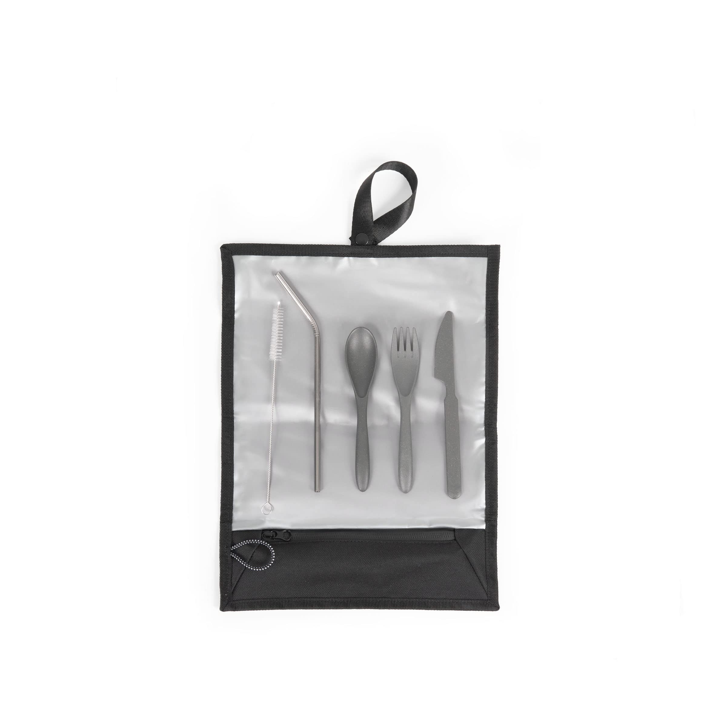 PICNIC TIME NFL Washington Commanders Tarana - Bolsa de almuerzo con utensilios hecha de material reciclado, lonchera con juego de picnic, bolsa térmica reciclada (negro carbón)