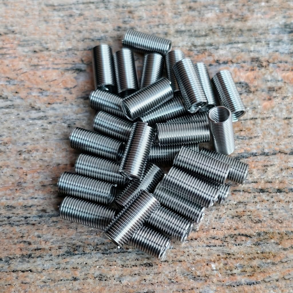 NACX M8 x 1.25mm x 4D Stainless Steel Wire Threaded Helical Inserts, Wire Thread Inserts Helicoil Type, Metric Thread Repair Coil Kit for Damaged Thread Hole Reinforcement, 30PCS