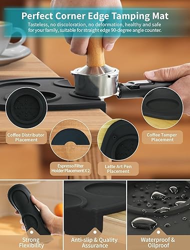 Miniatura 4 de Gevi Jarra de espuma de leche de 12 onzas  11.8 fl oz para café con leche, café y café con leche con distribuidor de café de 2.008 in, 16 plantillas